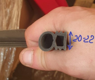 Уплотнитель для ворот 20-21mm (бухта 22,5м) Старые модели