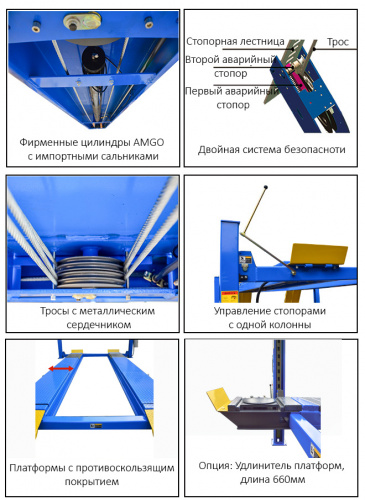 PEAK KHL-5500A Подъемник четырехстоечный, 5.5 тонн, под 3D сход-развал
